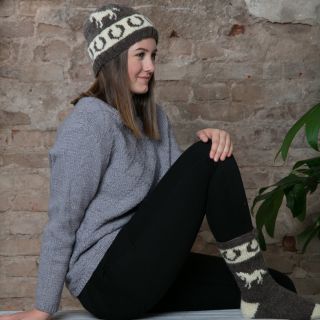 Sockor och mössa i Shepherd, hästmotiv