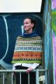 Jacquardmönstrad Poncho i Esther